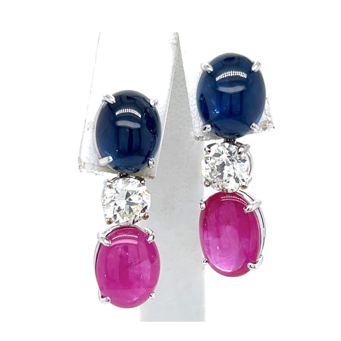 Sapphire, Diamond, Ruby and 18K Earrings (1 of 3)