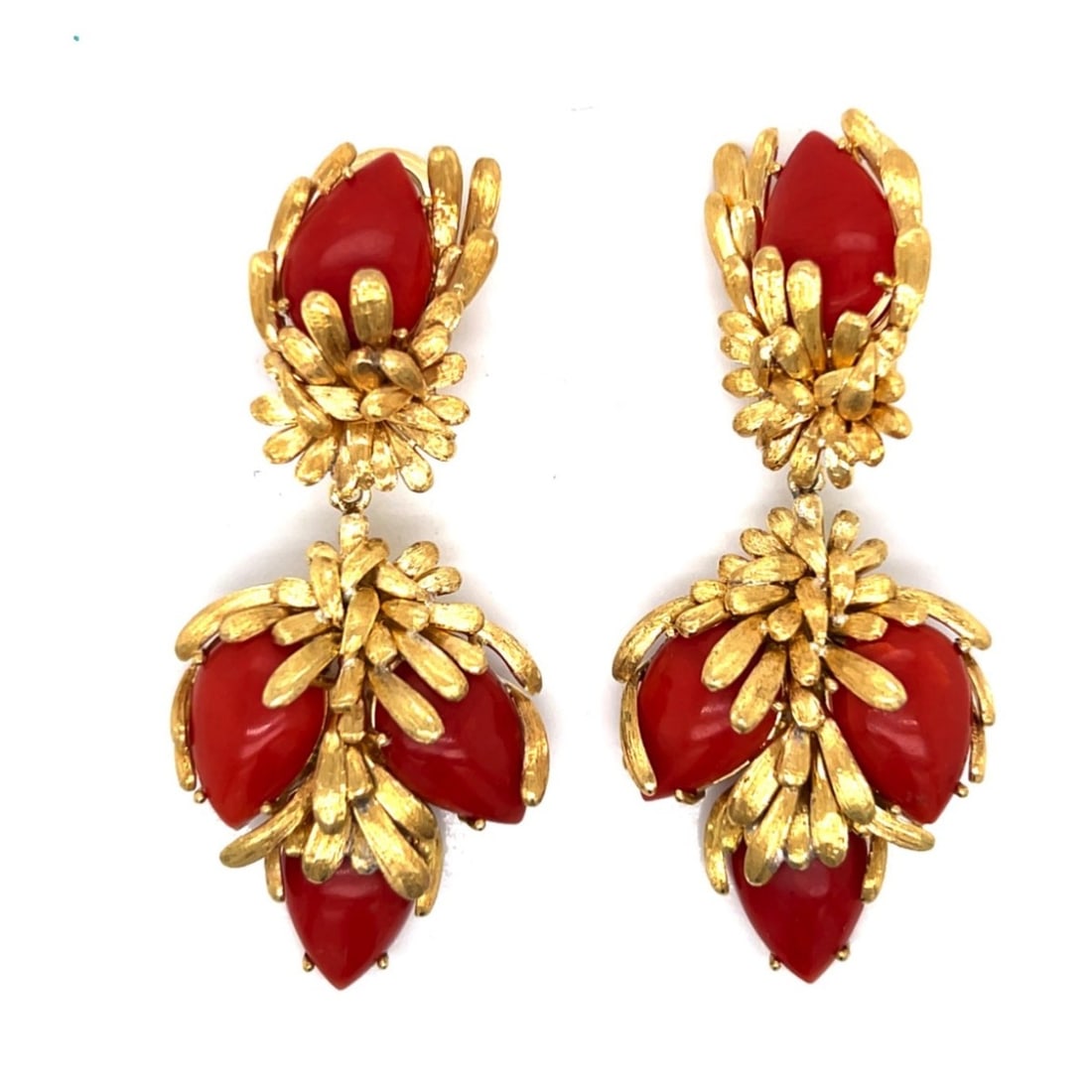 Red Coral and 18K Earrings (1 of 4)