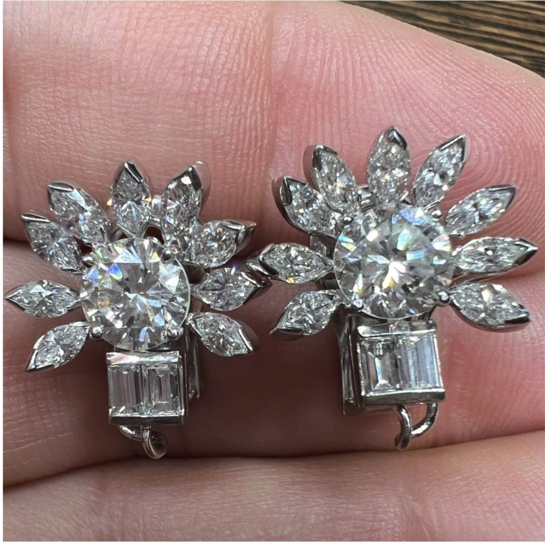 Diamond and Platinum Earrings (1 of 2)