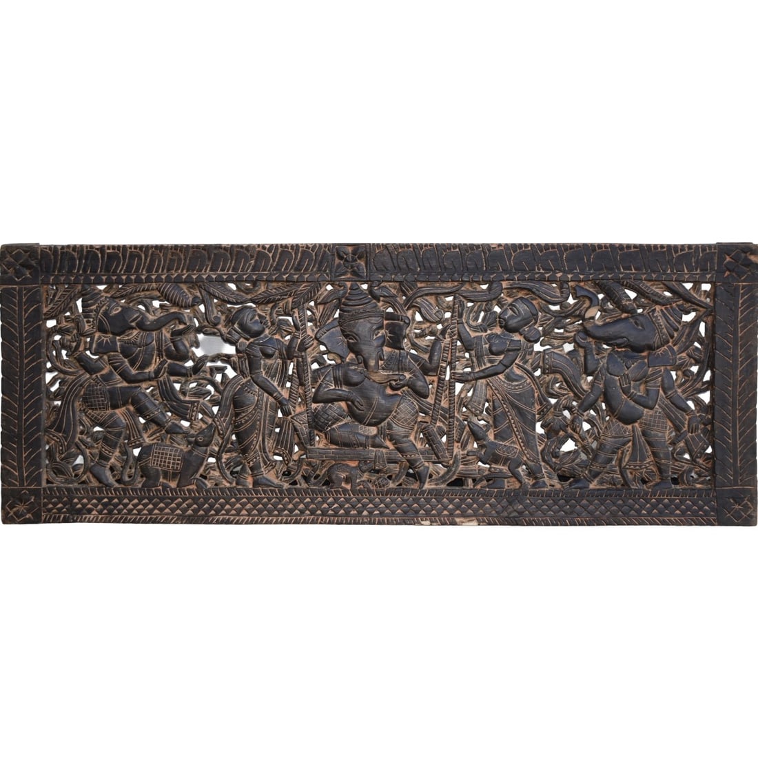 Large Indonesian Hand Carved Wood Panel (1 of 7)