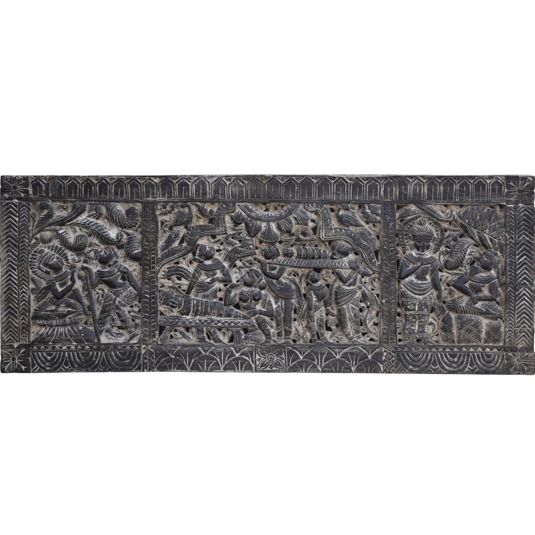 Large Indonesian Hand Carved Wood Panel (1 of 6)