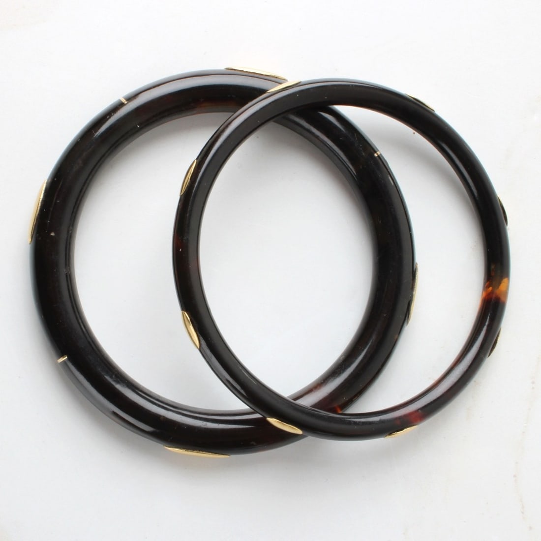 Shell and 18K Bangle Bracelets - 2