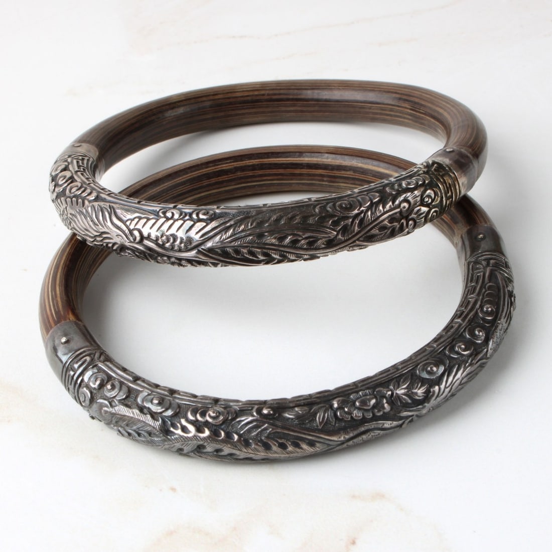 Chinese Silver and Bamboo Bracelets (1 of 3)