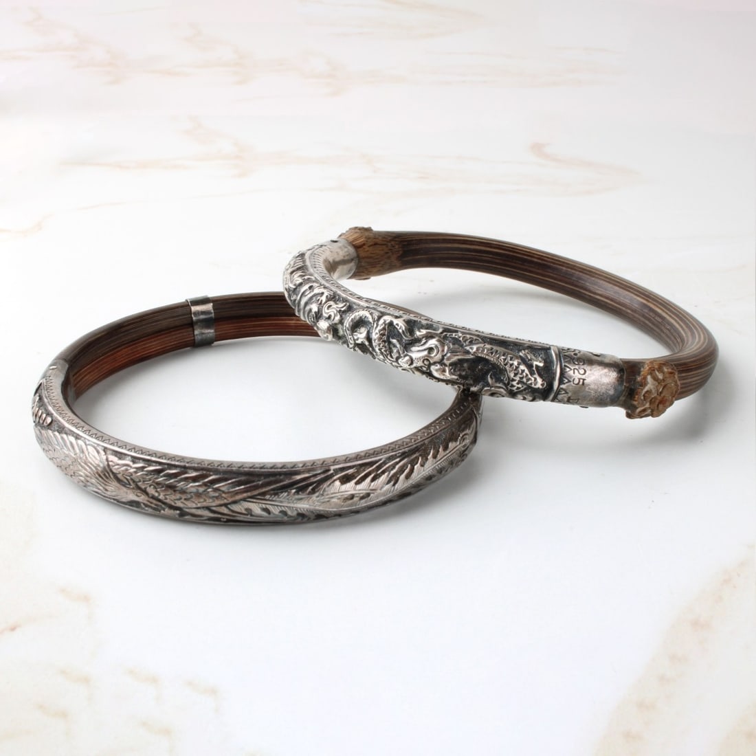 Chinese Silver and Bamboo Bracelets (1 of 5)