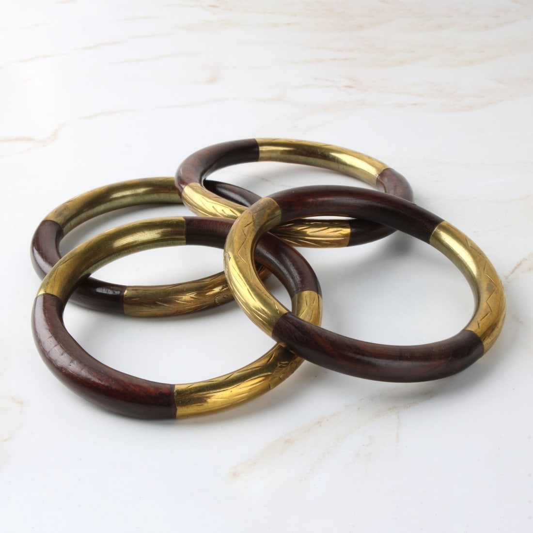 Deco Brass and Wood Bangles (1 of 4)