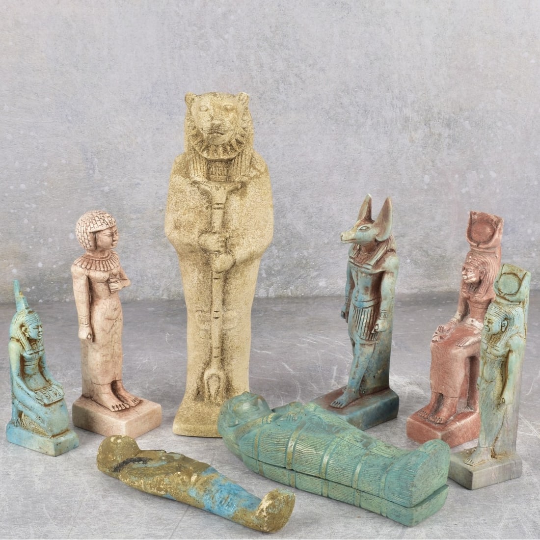 Egyptian Stone and Faience God Sculptures (1 of 9)