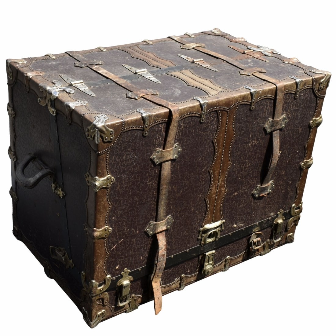 Antique Wood and Leather Steamer Trunk (1 of 9)