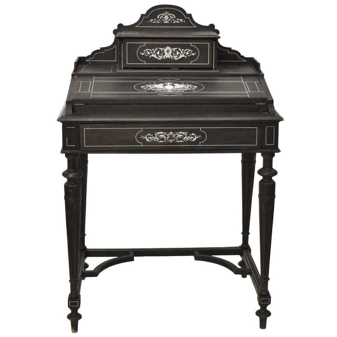 19th Century Ebonized Inlaid Cabinet (1 of 9)
