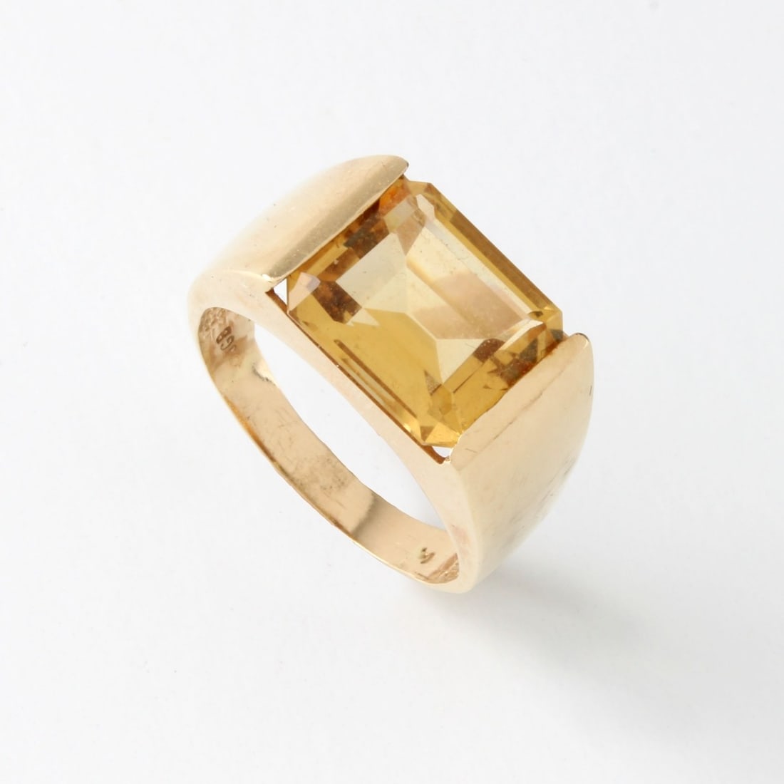 Citrine and 14 Karat Yellow Gold Ring (1 of 6)