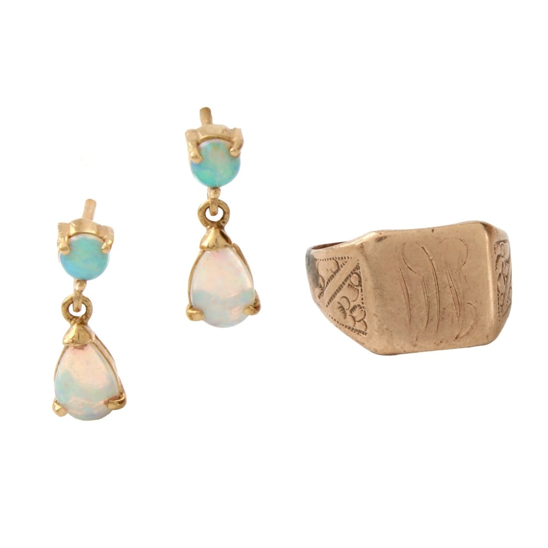 Opal Earrings and 12K Ring (1 of 2)