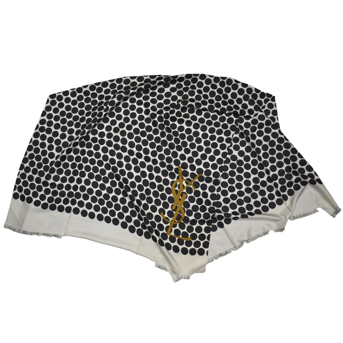 YSL Silk Scarf / Stole: Large Vintage Yves Saint Laurent Fine Silk Scarf / Stole. Signed. Measures 72" L, 36" W. Kodner Galleries offers phone and absentee bidding at a low, flat 21% buyer’s premium without surcharge or