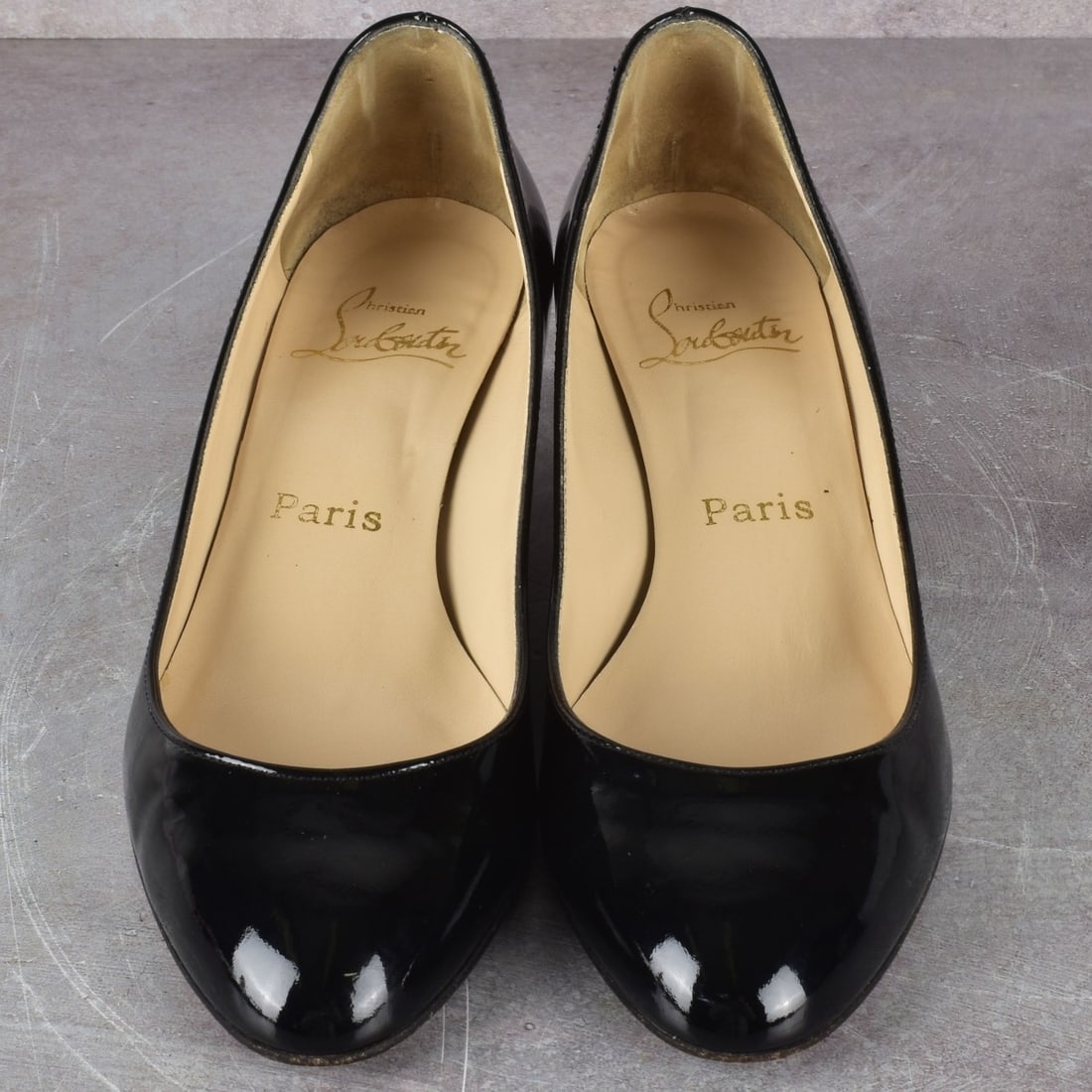 Christian Louboutin Shoes: Christian Louboutin Black Patent Leather Shoes Size 37. Kodner Galleries offers phone and absentee bidding at a low, flat 21% buyer’s premium without surcharge or hidden fees. For information,