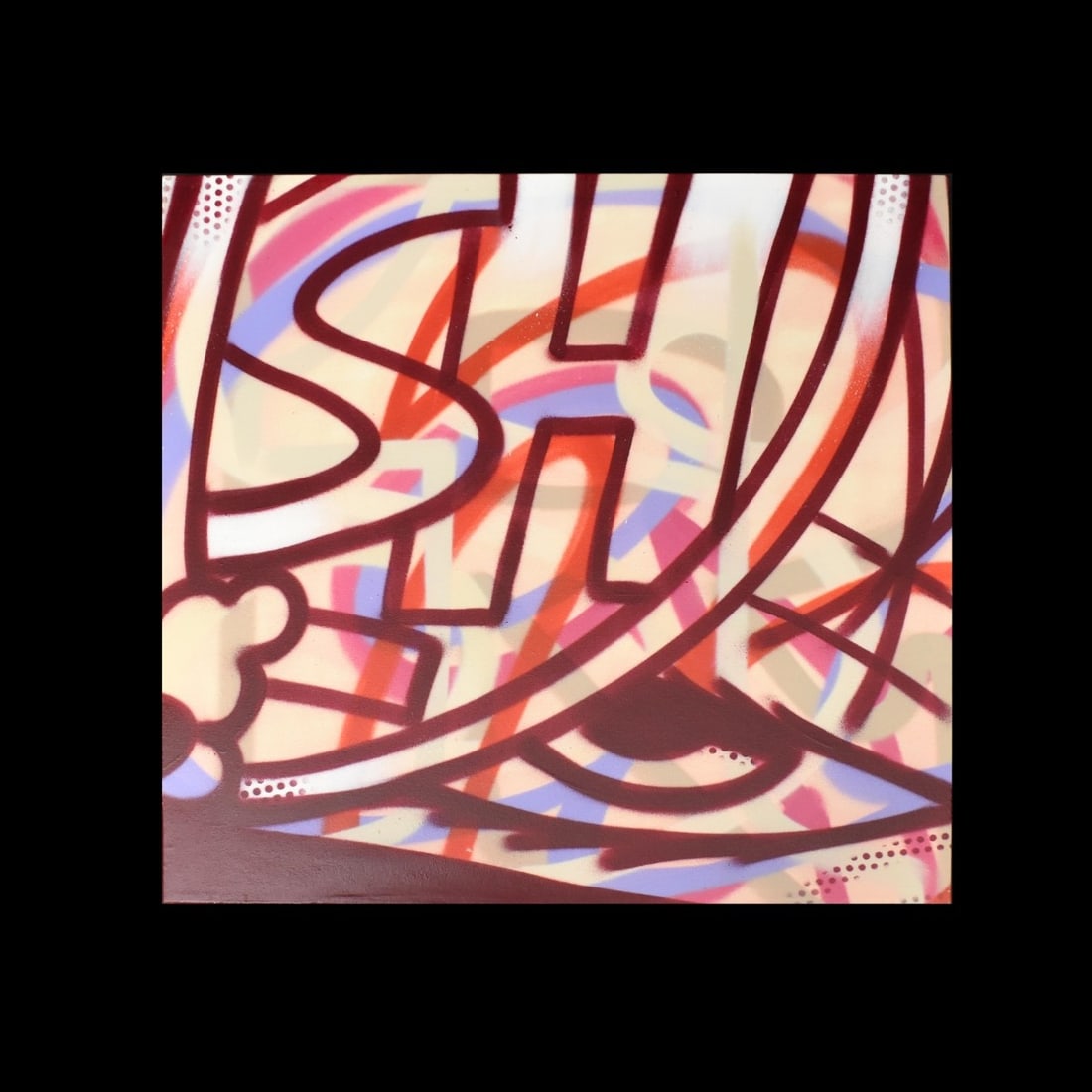 John "Crash" Matos, American (b. 1961): John "Crash" Matos, American (b. 1961) Graffiti Art Spray Painted on Canvas. Untitled. Signed and dated to back of canvas. Measures: 24" H, 24" W. Kodner Galleries offers phone and absentee bidding