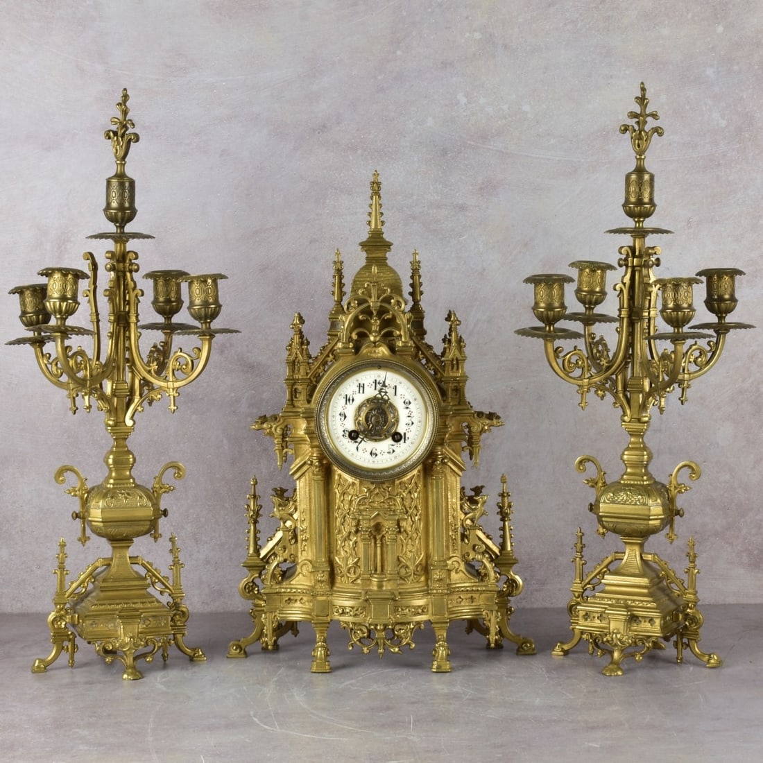 French AD Mougin Garniture Set (1 of 8)