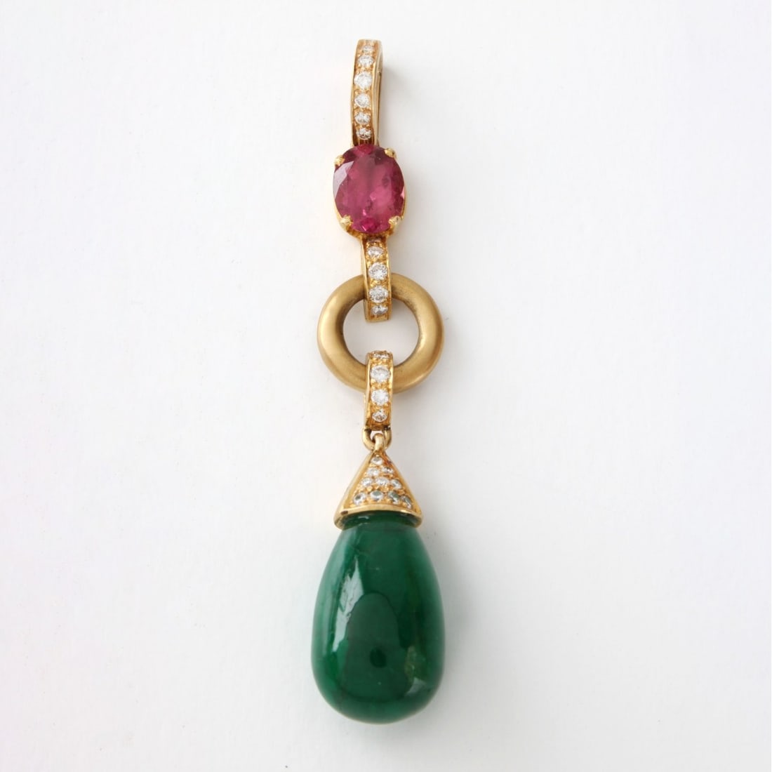 Emerald, Tourmaline and 18K Pendant (1 of 4)