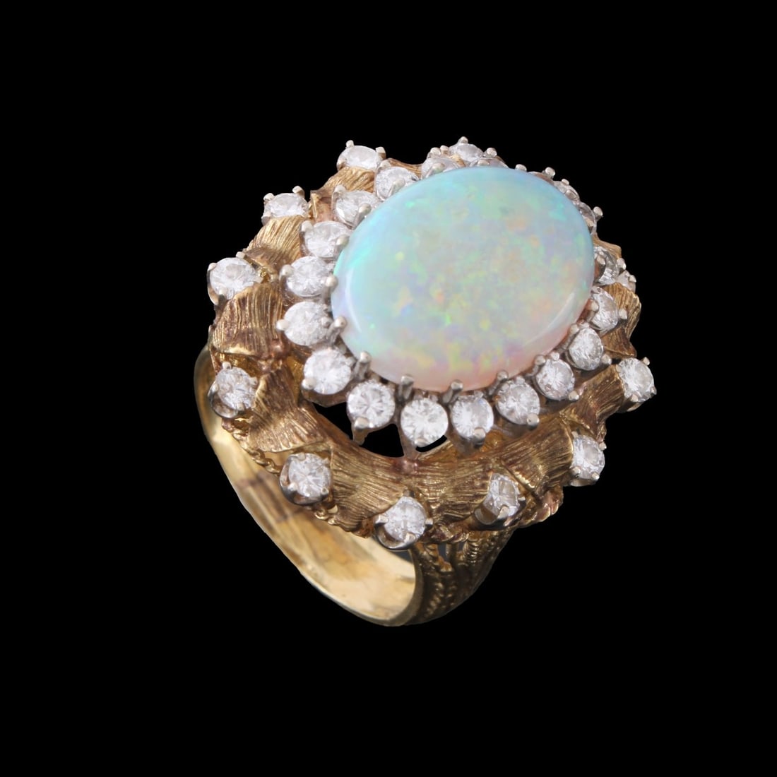 Opal, Diamond and 18K Ring - 2