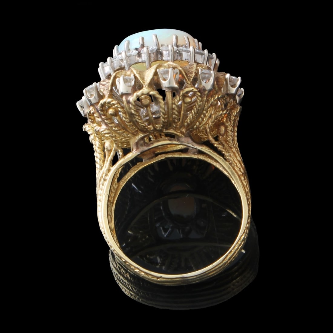 Opal, Diamond and 18K Ring - 5