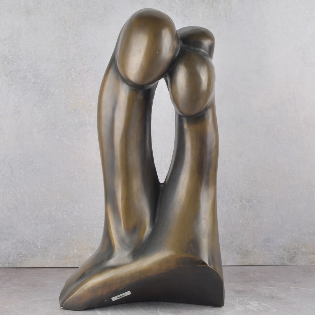 Manuel Carbonelle, Cuban (1918-2011): Manuel Carbonelle, Cuban (1918-2011) Bronze Couple Abstract Embracing Couple. Signed M C, A/P. Measures 24" H, 12-1/2" W. Very heavy! Provenance: Levy & Dweck Fine Antiques & Fine Art. Kodner