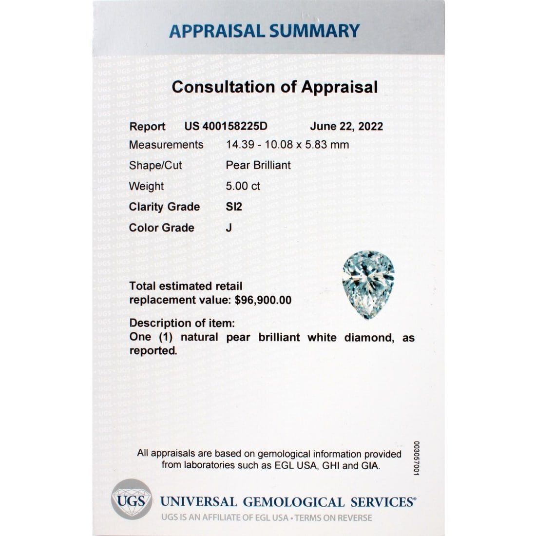 EGL Diamond and Platinum Ring - 8