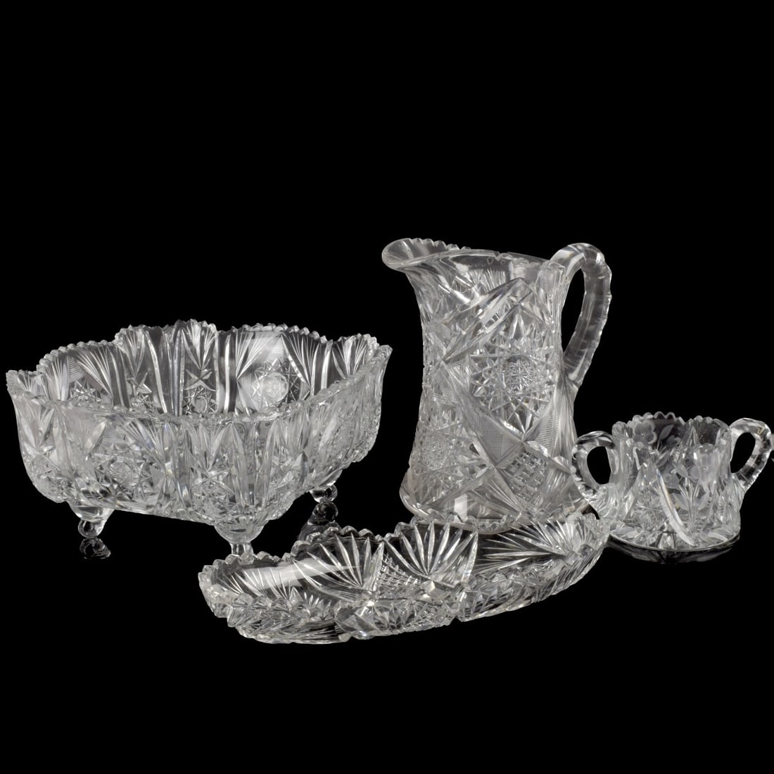4pc American Cut Glass (1 of 7)