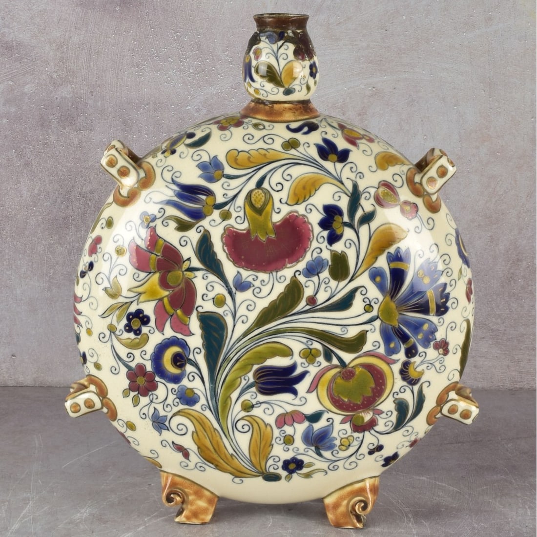 Hungarian Zsolnay Moon Flask Vase (1 of 8)