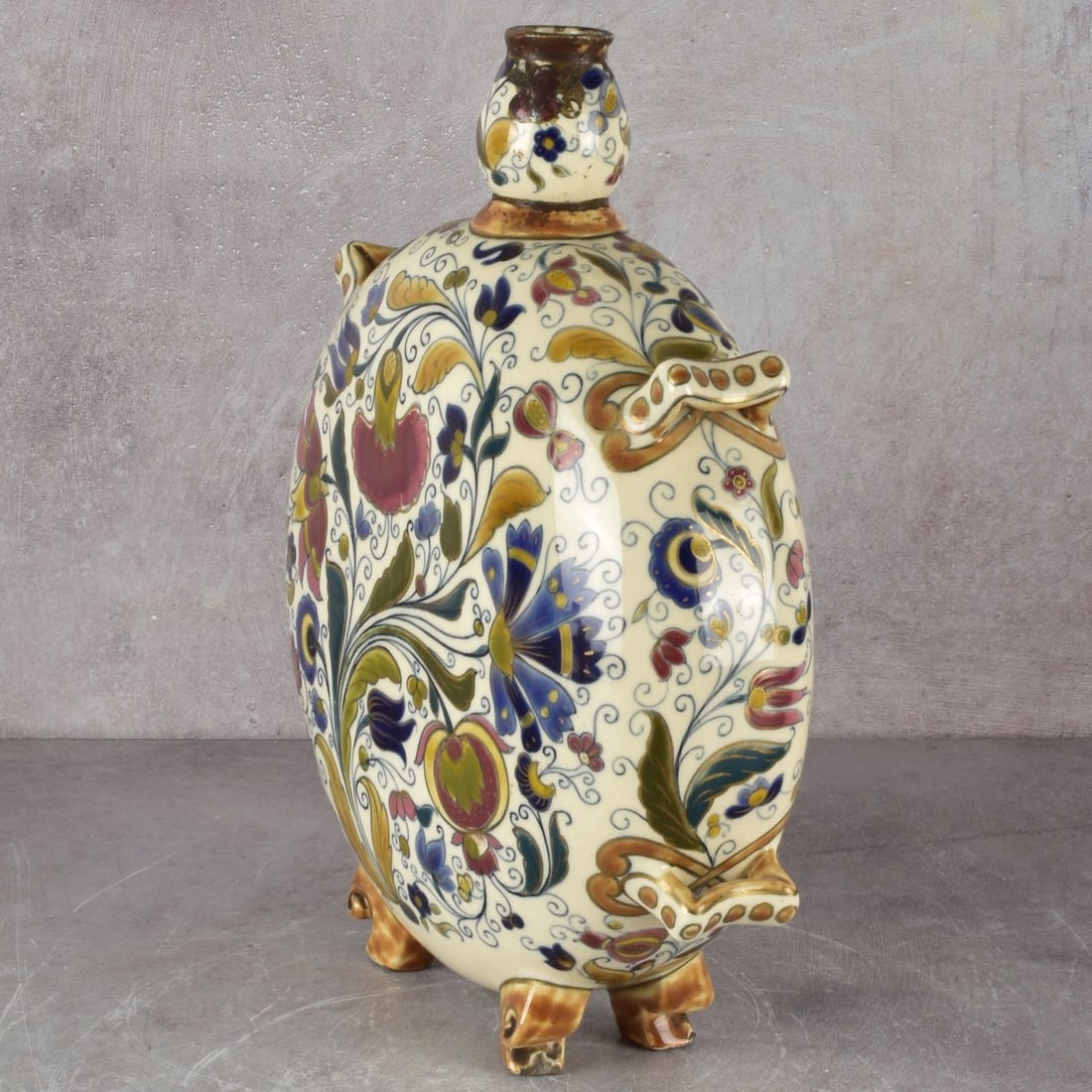 Hungarian Zsolnay Moon Flask Vase - 2