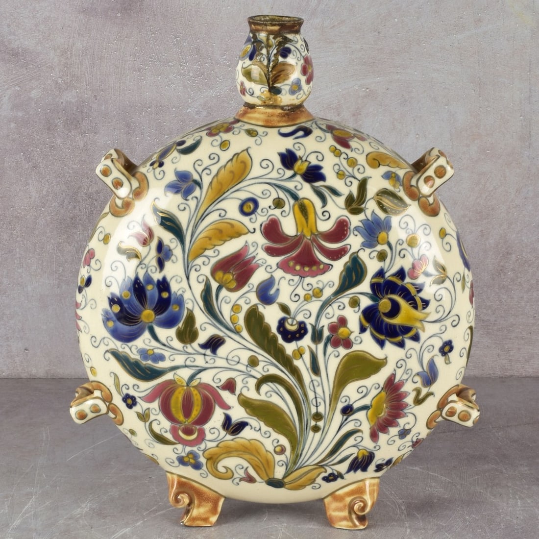 Hungarian Zsolnay Moon Flask Vase - 3