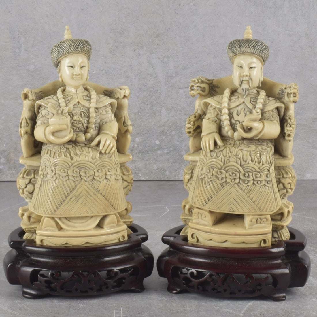Vintage Chinese Seated Emperor and Empress (1 of 9)