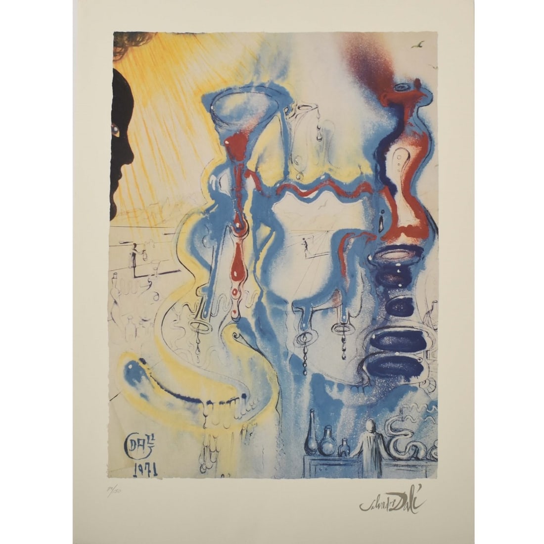 Salvador Dali, Spanish (1904-1989): Salvador Dali, Spanish (1904-1989) Limited Edition Print "The Alchemist". Artist signed in the plate, numbered 25/150 in pencil on heavy wove paper. Image area measures: 26-3/4" high, 20" wide, sheet