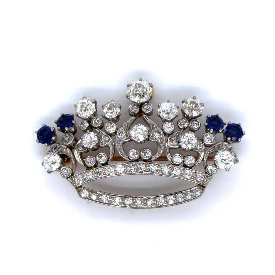 Diamond, Sapphire, Plat and 18K Brooch (1 of 5)