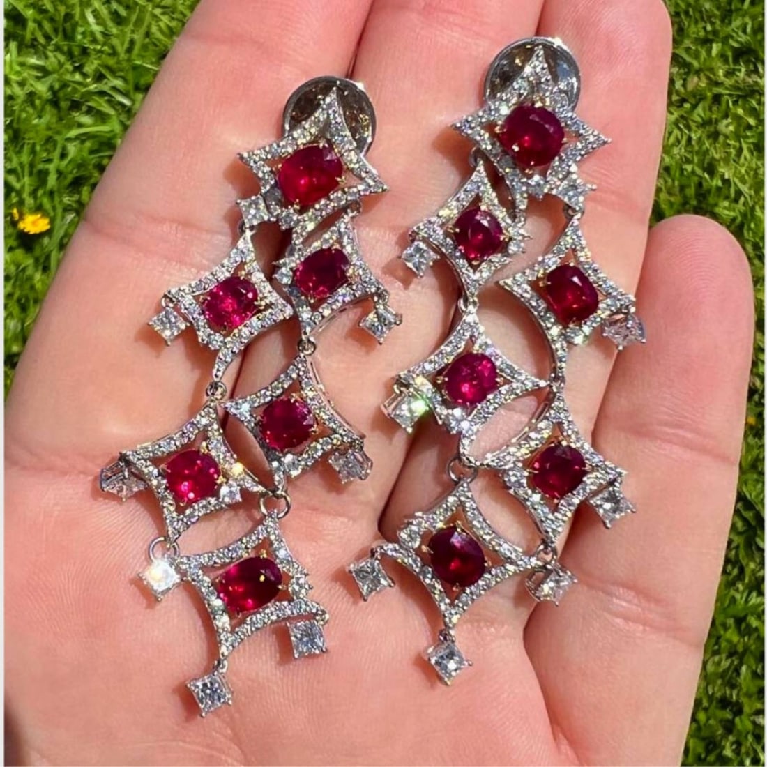 Ruby, Diamond and 18K Earrings - 3