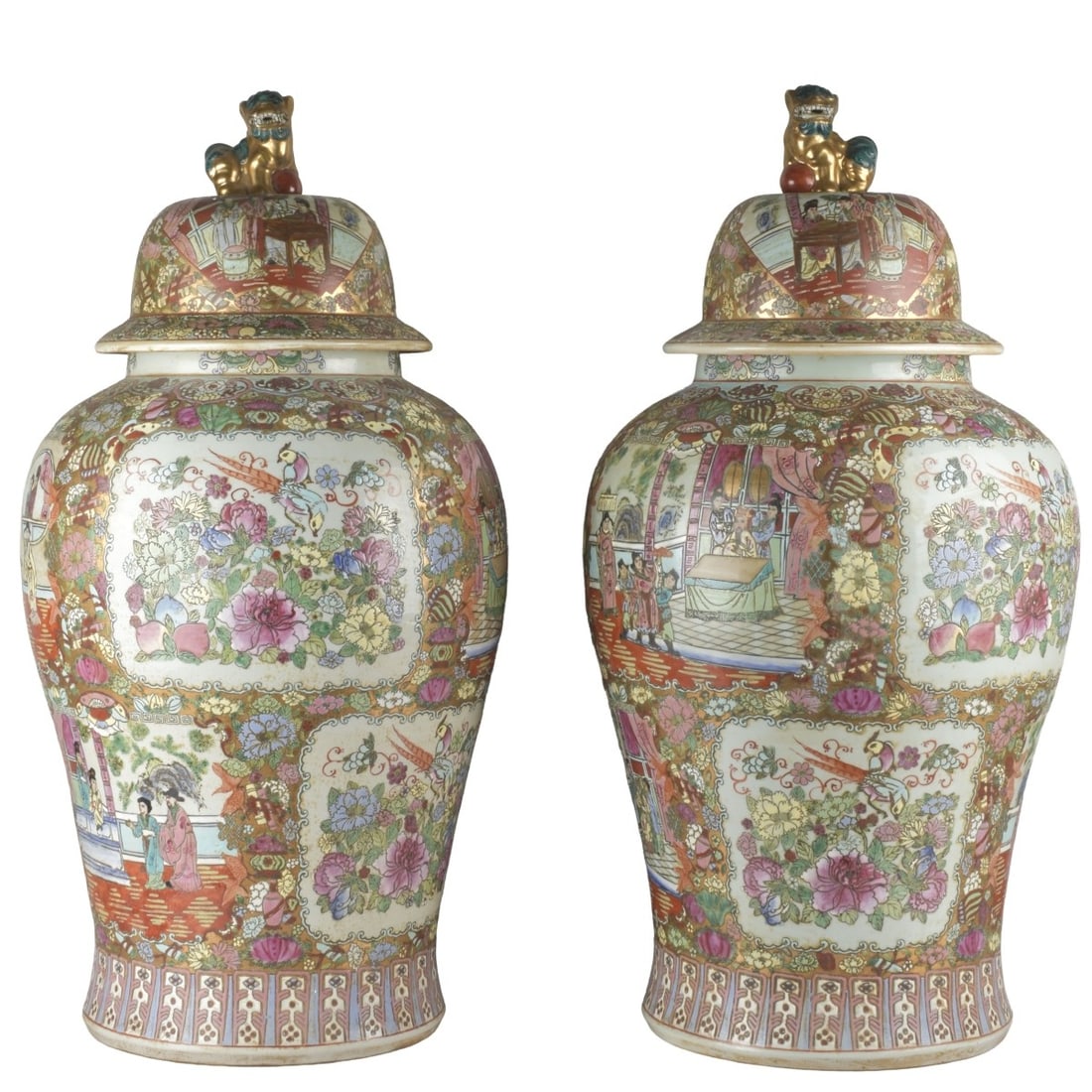Chinese Rose Medallion Temple Jars (1 of 9)