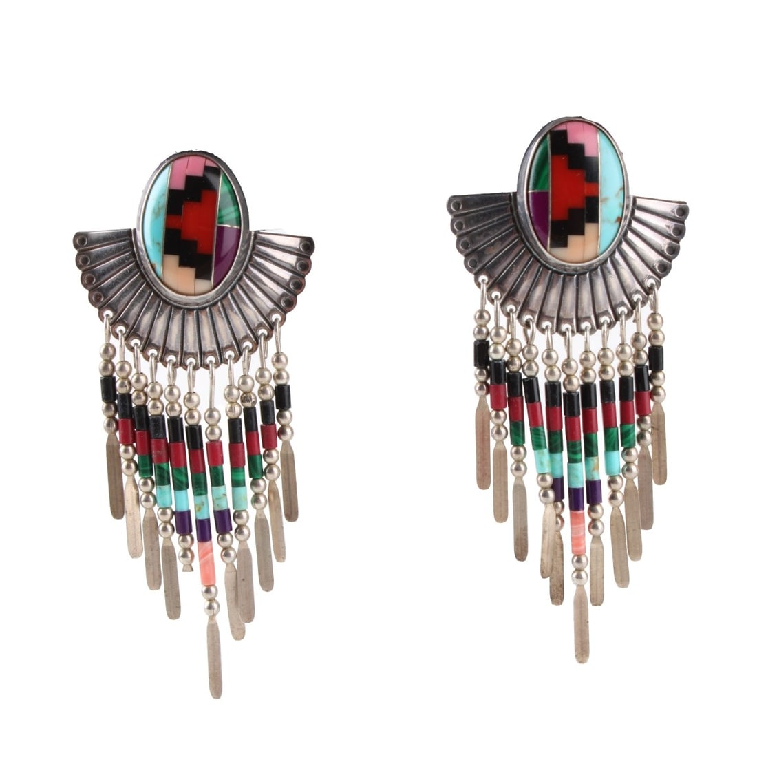 Native American Sterling Silver Earrings (1 of 3)