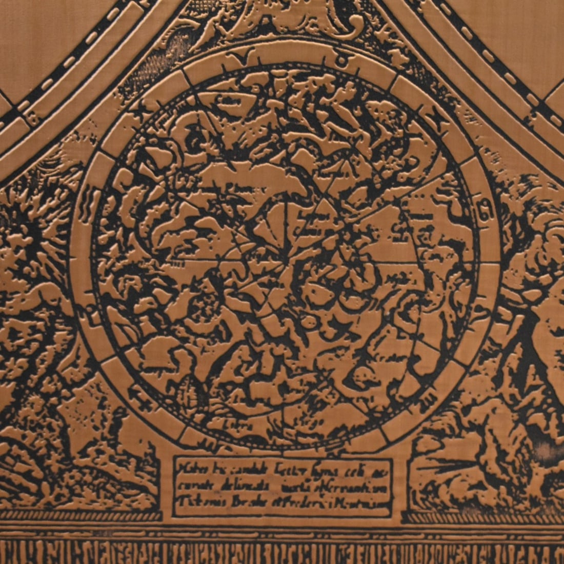 Embossed Copper World Map - 4