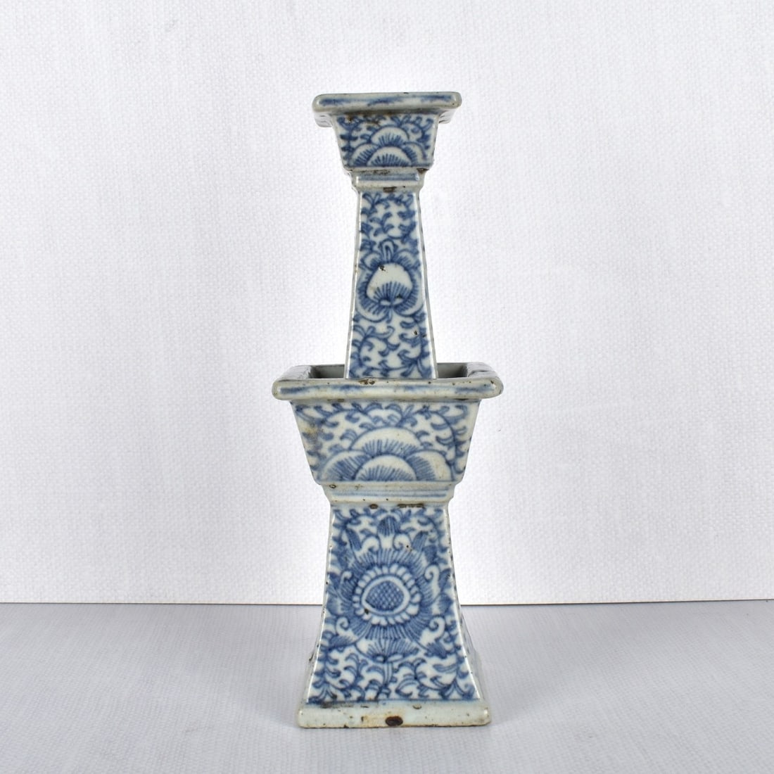 Antique Chinese Blue and White Candlestick (1 of 4)