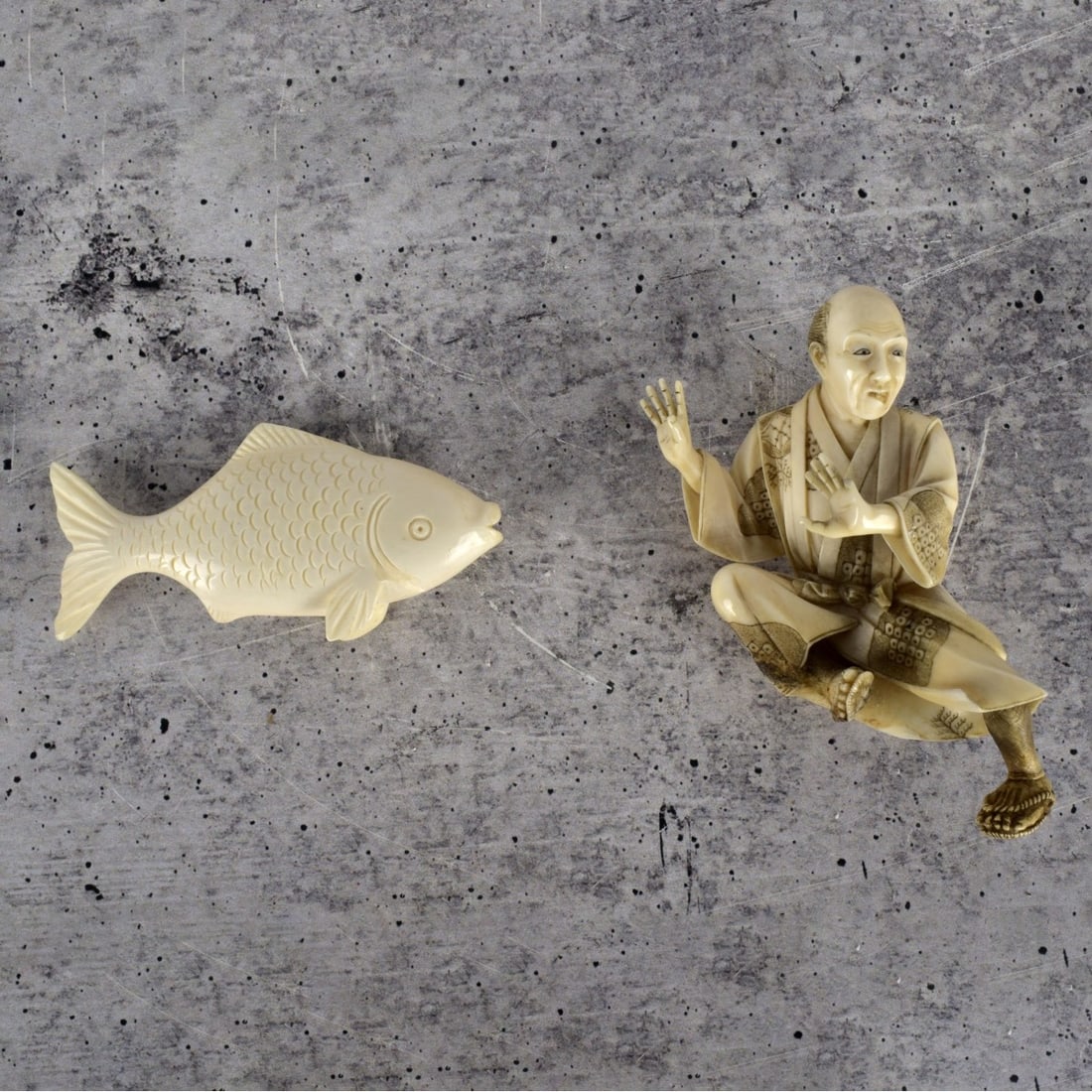 Japanese Polychromed Carved Figures (1 of 4)