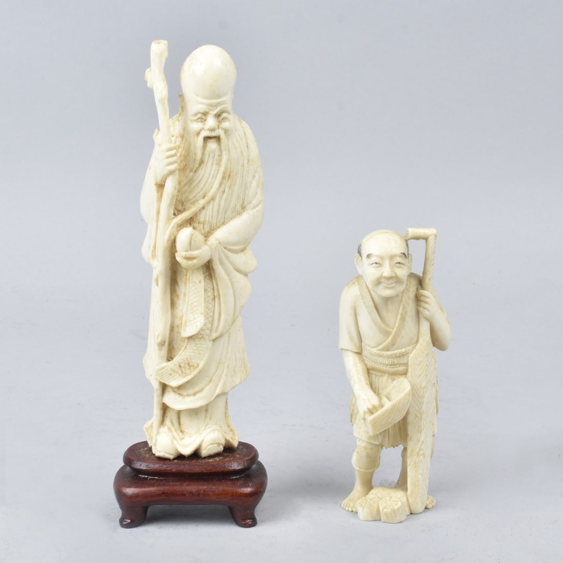 Two Oriental Carved Figurines (1 of 4)