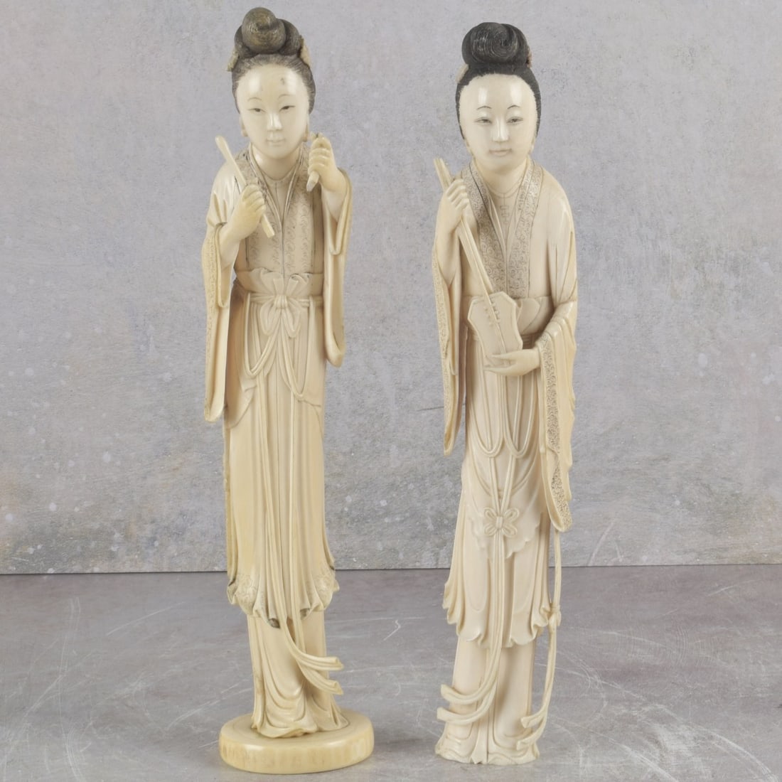 Antique Carved Japanese Musicians (1 of 7)