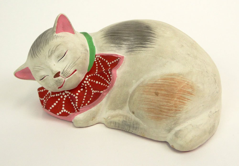 Erotic 20th Century Japanese Hakata Doll Shunga "Sleepi: Erotic 20th Century Japanese Hakata Doll Shunga "Sleeping Cat" Circa 1950's. Unsigned. Provenance: ex Collection Charles Martignette, Florida. His Collection was Featured in the French Edition of Play