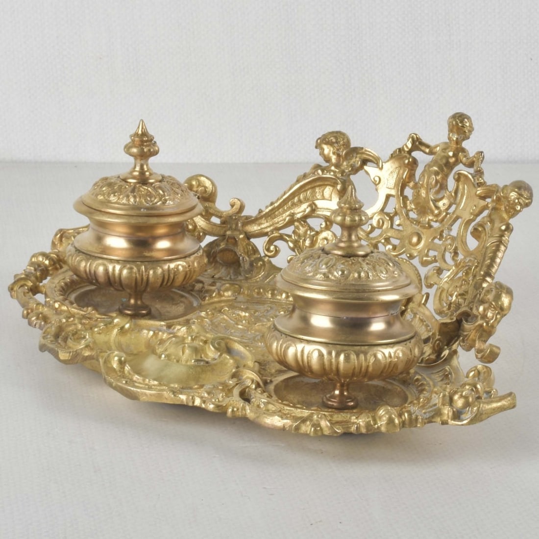 Gilt Bronze Double Ink Well (1 of 9)