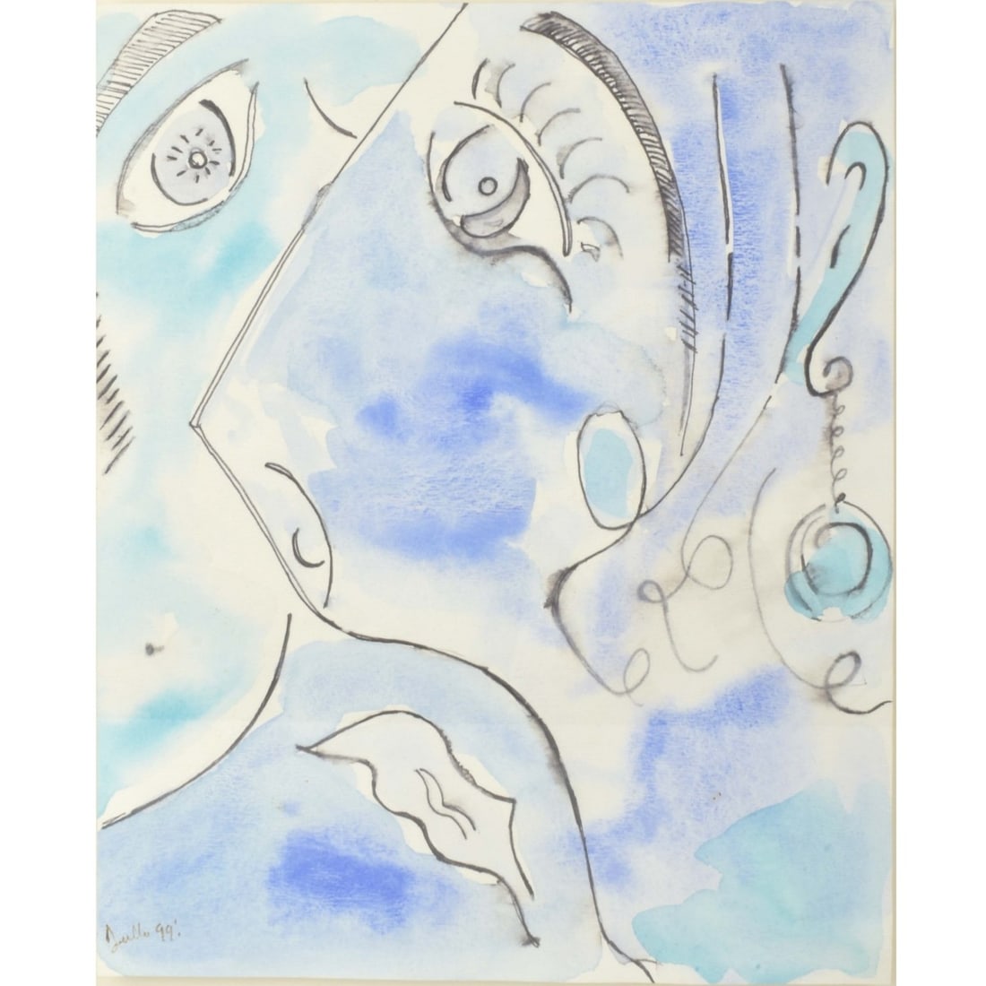 Abstract Watercolor on Paper (1 of 7)