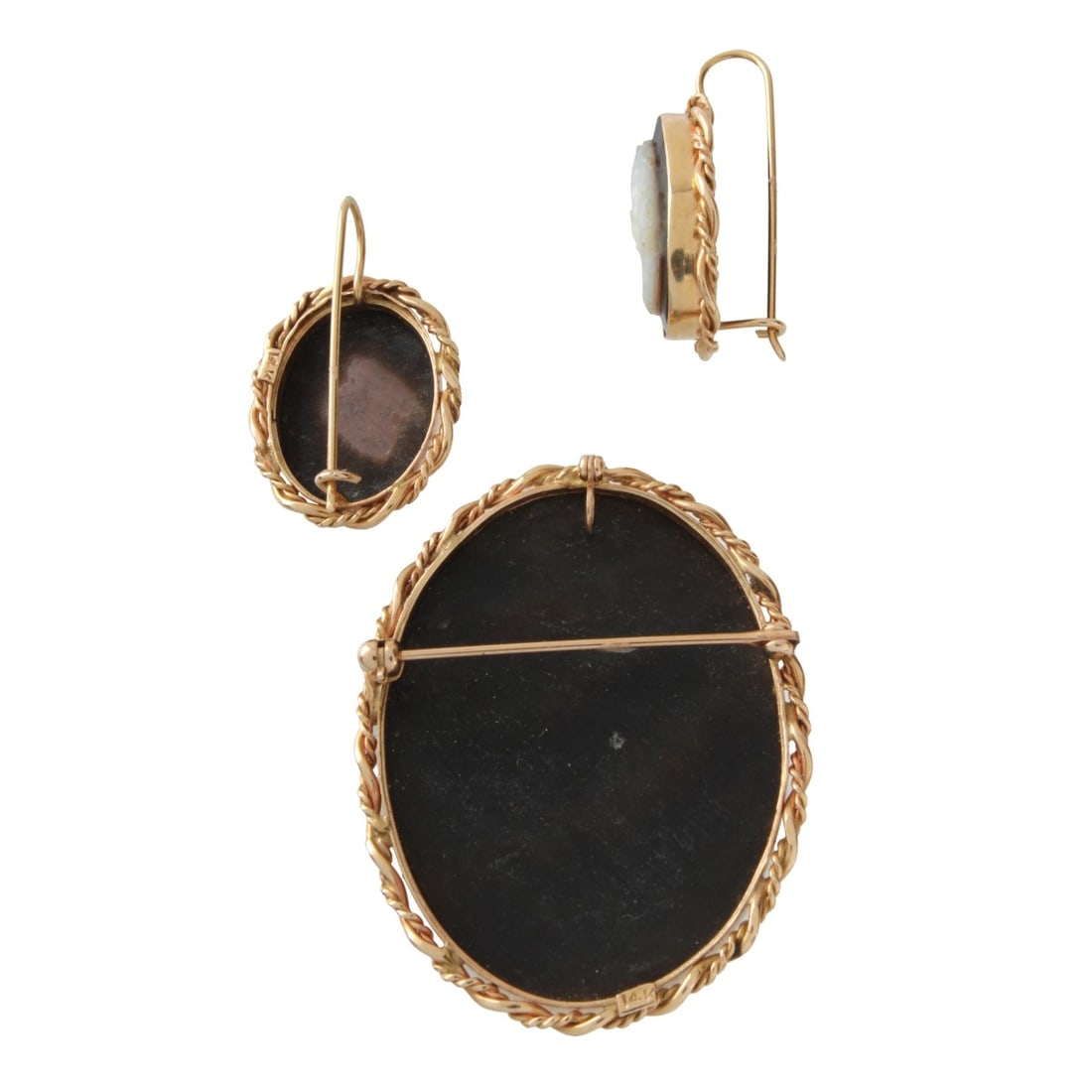 Shell and 14K Cameo Set - 2