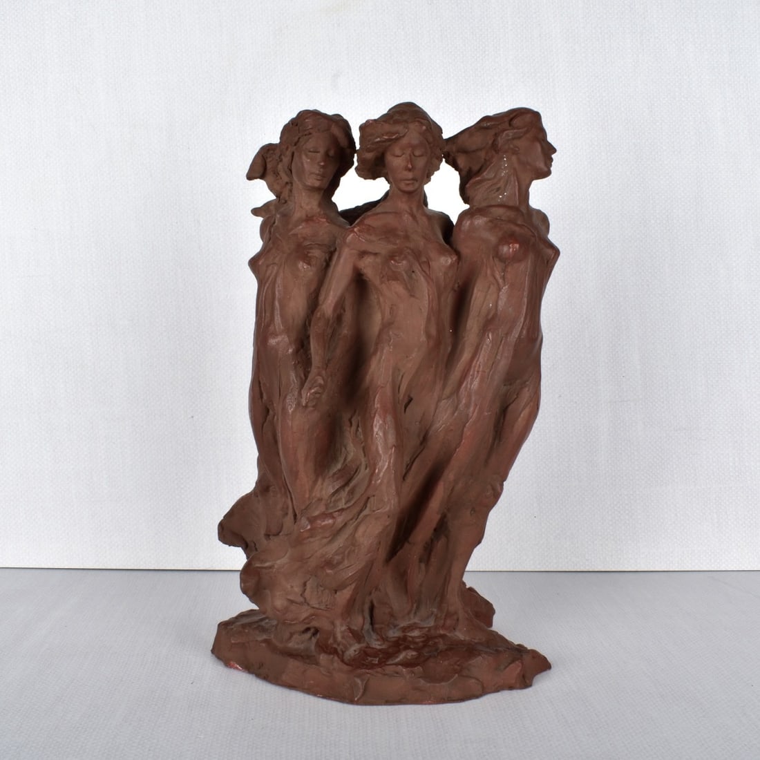 Frederick Hart, American (1943-1999): Frederick Hart, American (1943-1999) Marble Powder and Resin Maquette with Terra Cotta Patina, "Daughters of Odessa". Signed to base, dated 1993, numbered 54/253. Measures 12-1/4" H, 8-1/2" W.