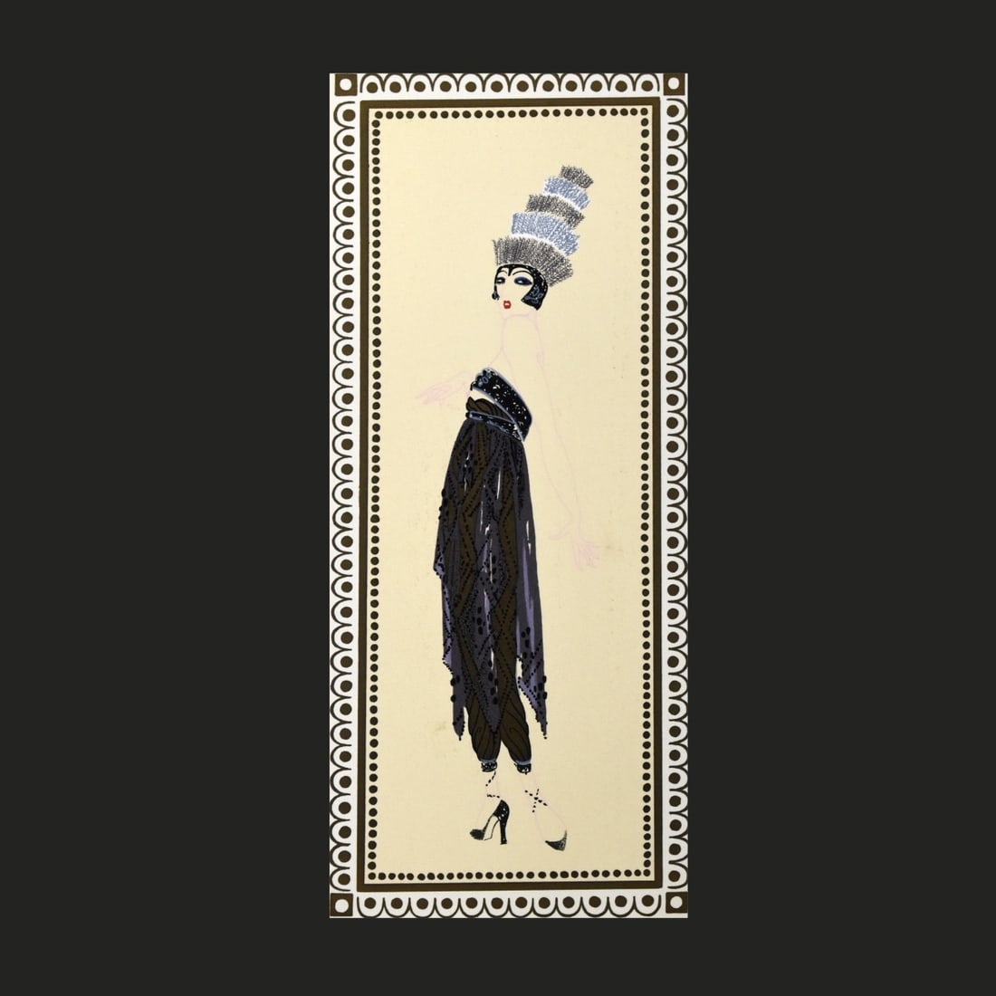Erte (1892 - 1990): Erte, Russian / French (1892 - 1990) Artist Proof Color Lithograph on Paper "Temptress" (Vamps Collection) Signed and Numbered 275/300. Watermarks lower left. Sheet measures 20-1/4" x 15-1/4". Kodner