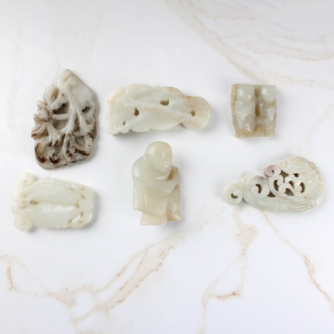 Antique Carved Jade Pieces (1 of 2)