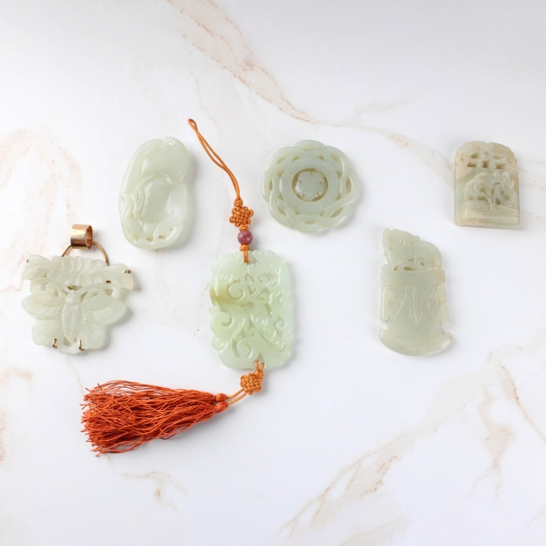 Antique Carved Jade Pieces (1 of 2)
