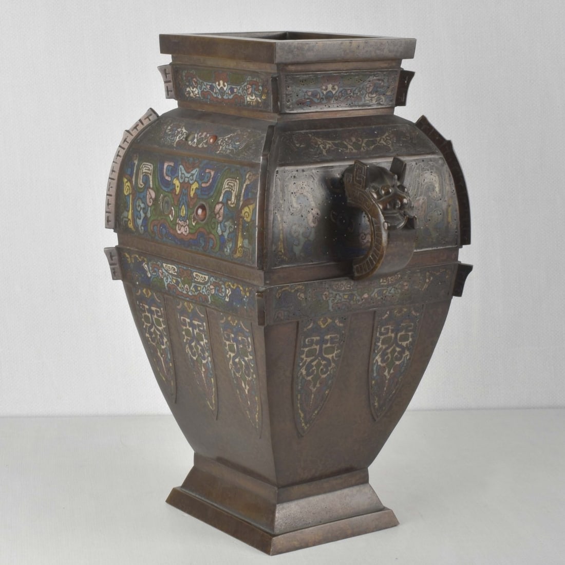 Chinese Cloisonne and Bronze Wine Vessel (1 of 9)