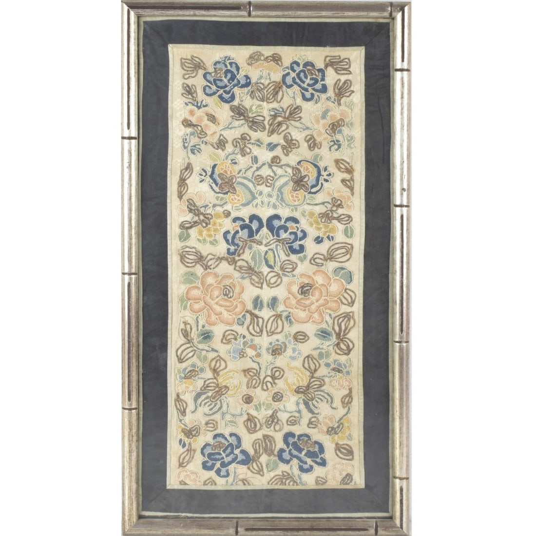 19th Century Chinese Embroidery Silk Panel (1 of 5)