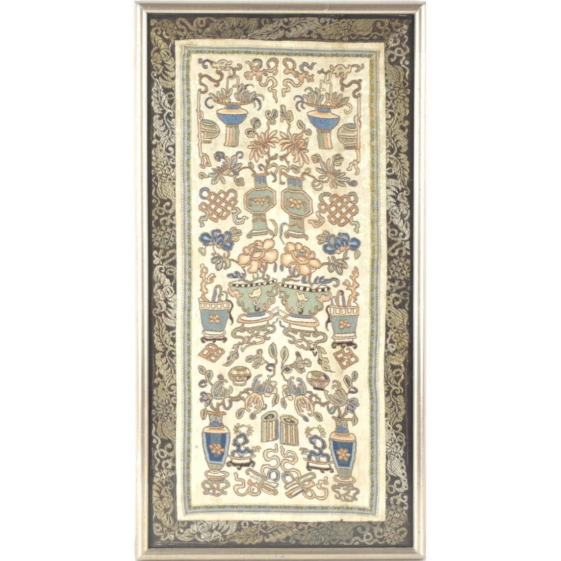 19th Century Chinese Embroidery Silk Panel (1 of 6)