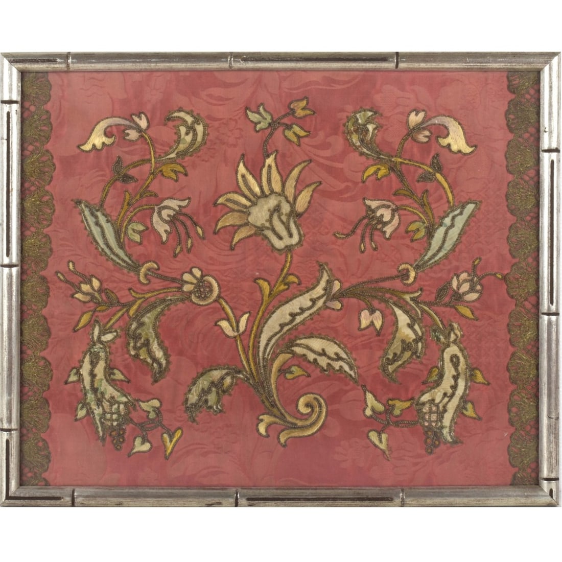 19th Century Chinese Embroidery Silk Panel (1 of 4)